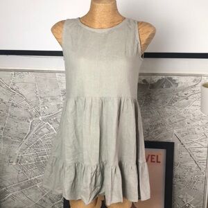 MARE SOLE AMORE Sleeveless Gray Ruffle Dress XS